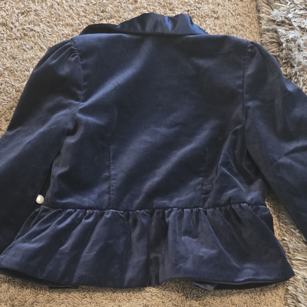 Janie and Jack Midnight Blue Velvet Blazer - Picture 2 of 3
